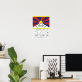 Tibet 2026 Calendar, Large, Tibetan Flag Poster (Heimbüro)
