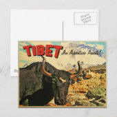 Tibet Adventure Awaits Ox Postkarte (Vorne/Hinten)