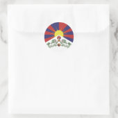 Tibet-Aufkleber, tibetische Flagge patriotisch / H Runder Aufkleber (Tasche)