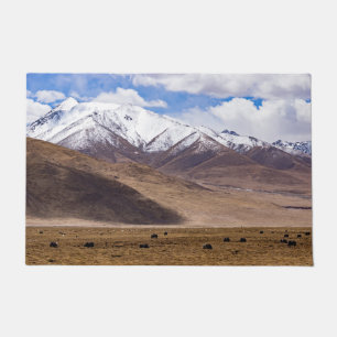 Tibet - Berglandschaft mit Yaks Fußmatte