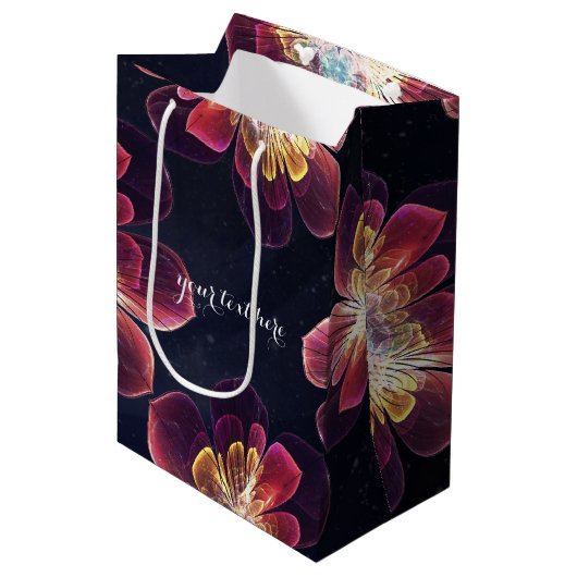 Tibet-Blume | Custom Gift Bag Mittlere Geschenktüte (Vorderseite Schrägansicht)