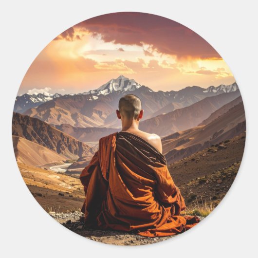 Tibet - Buddhismus - Meditation Runder Aufkleber (Vorderseite)