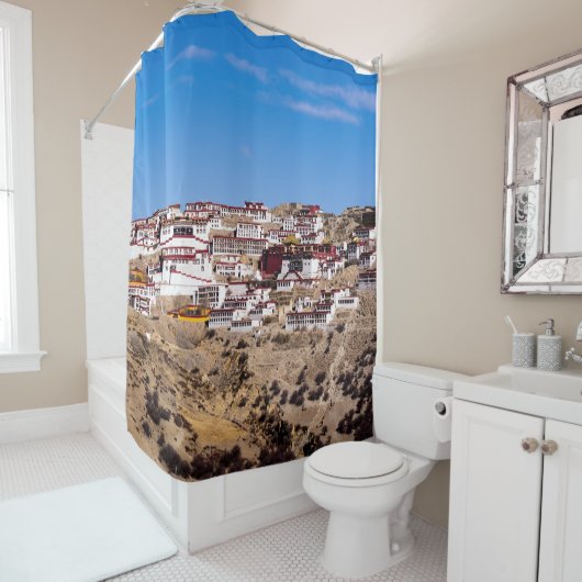 Tibet - Buddhistisches Kloster Ganden Duschvorhang (Beispiel)