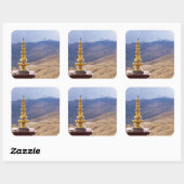 Tibet - Buddhistisches Kloster Ganden Quadratischer Aufkleber (Blatt)