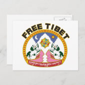 Tibet-Emblem Postkarte (Vorne/Hinten)