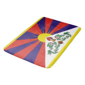 Tibet-Fahne - Snow-Lion-Flagge Badematte (Schrägansicht)
