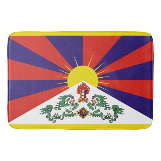 Tibet-Fahne - Snow-Lion-Flagge Badematte (Vorderseite)