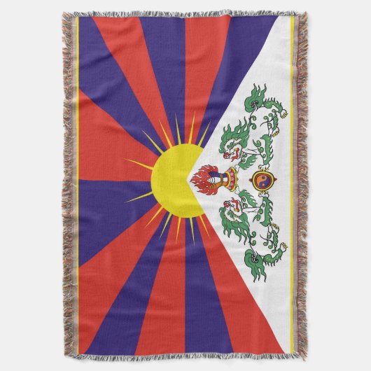 Tibet-Fahne - Snow-Lion-Flagge Decke (Vorderseite Vertikal)
