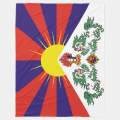 Tibet-Fahne - Snow-Lion-Flagge Fleecedecke (Vorderseite)