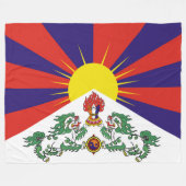 Tibet-Fahne - Snow-Lion-Flagge Fleecedecke (Vorderseite (Horizontal))