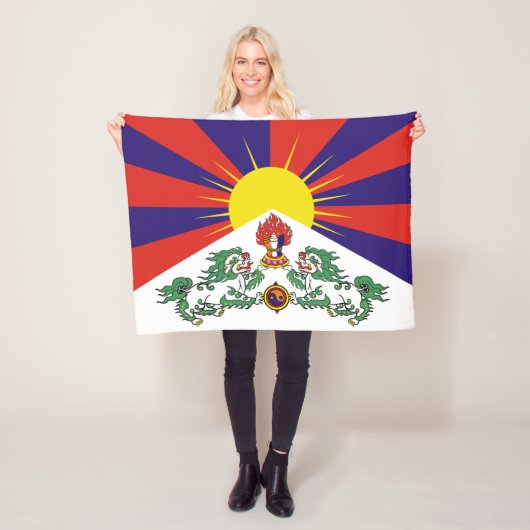 Tibet-Fahne - Snow-Lion-Flagge Fleecedecke (Beispiel)
