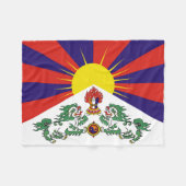 Tibet-Fahne - Snow-Lion-Flagge Fleecedecke (Vorderseite (Horizontal))