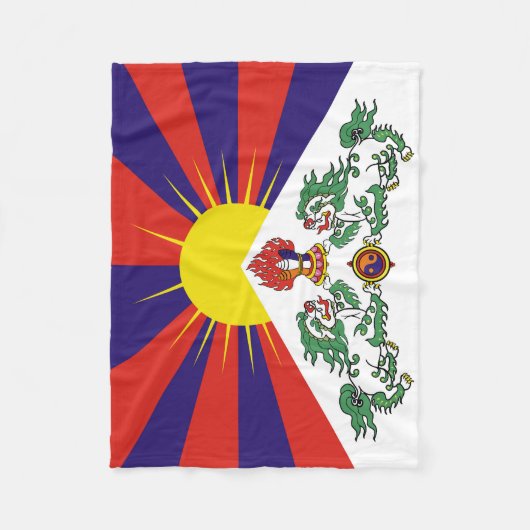 Tibet-Fahne - Snow-Lion-Flagge Fleecedecke (Vorderseite)