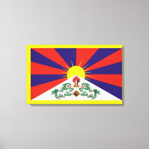 Tibet-Fahne - Snow-Lion-Flagge Leinwanddruck