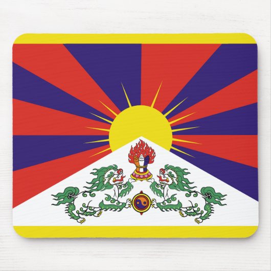 Tibet-Fahne - Snow-Lion-Flagge Mousepad (Vorne)
