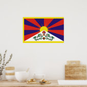 Tibet-Fahne - Snow-Lion-Flagge Poster (Küche)