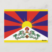 Tibet-Fahne - Snow-Lion-Flagge Postkarte (Rückseite)