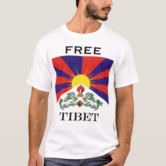 Tibet-Fahne - Snow-Lion-Flagge T-Shirt (Vorderseite)