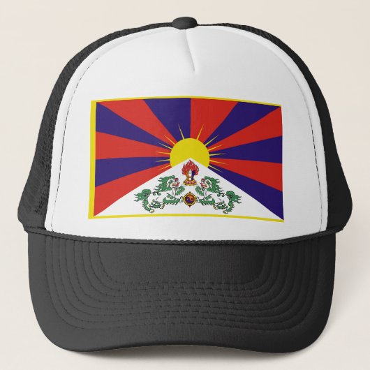 Tibet-Fahne - Snow-Lion-Flagge Truckerkappe (Vorderseite)