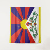 Tibet-Fahne - Snow-Lion-Flagge Wandteppich (Vorderseite)