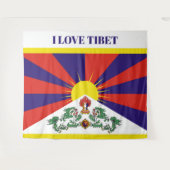 Tibet-Fahne - Snow-Lion-Flagge Wandteppich (Vorderseite (Horizontal))
