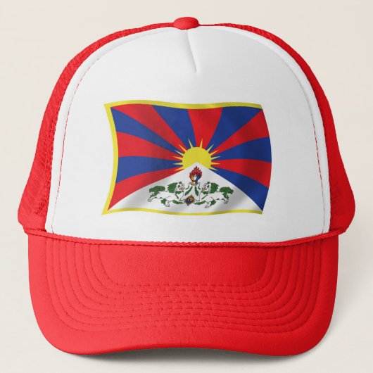 Tibet Flag Hat Truckerkappe (Vorderseite)
