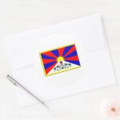 Tibet FLAG International Runder Aufkleber (Umschlag)