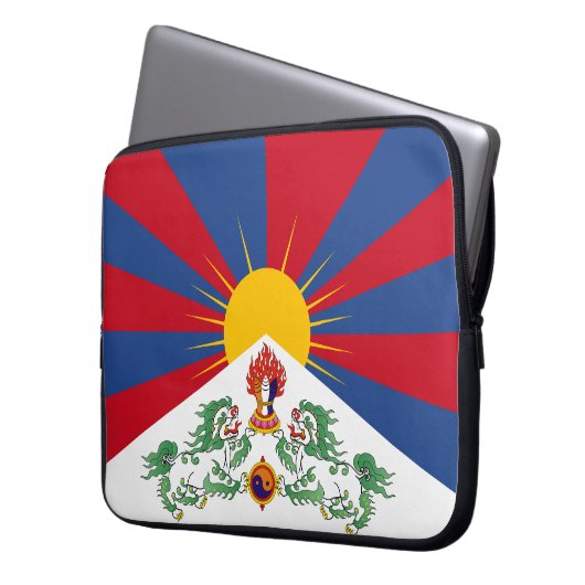 Tibet-Flag Laptopschutzhülle (Vorderseite Links)