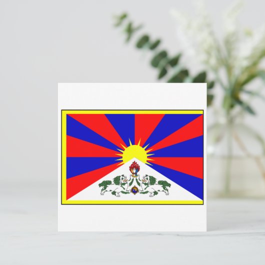 Tibet-Flagge Einladung (Stehend Vorderseite)