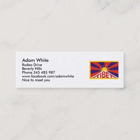 Tibet-Flagge Mini Visitenkarte (Vorderseite)