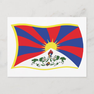 Tibet-Flagge Postkarte