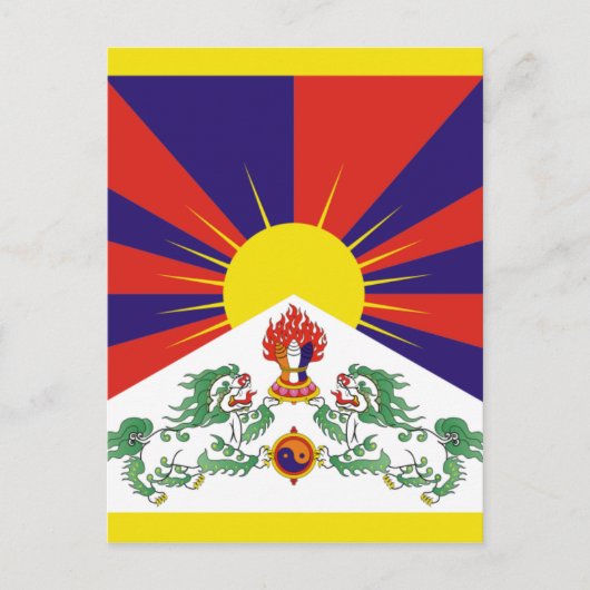 Tibet-Flagge Postkarte (Vorderseite)