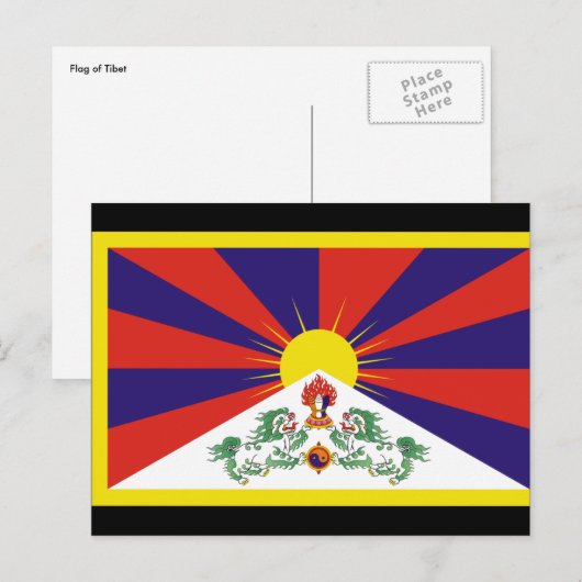 Tibet-Flagge Postkarte (Vorne/Hinten)