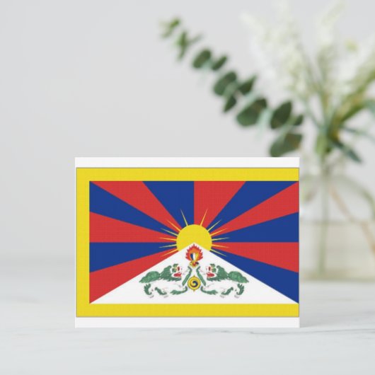 Tibet-Flagge Postkarte (Stehend Vorderseite)