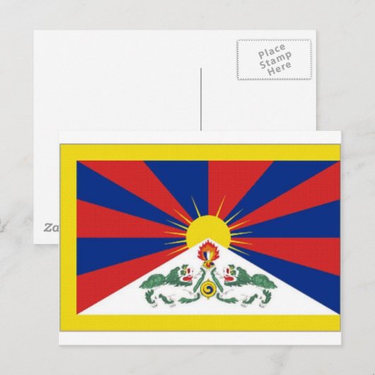 Tibet-Flagge Postkarte (Vorne/Hinten)
