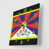 Tibet-Flagge Quadratische Wanduhr (Winkel)