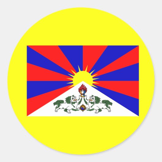 Tibet-Flagge Runder Aufkleber (Vorderseite)