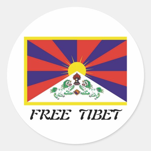 Tibet-Flagge Runder Aufkleber (Vorderseite)