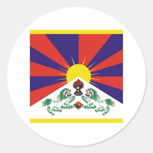 Tibet-Flagge Runder Aufkleber (Vorderseite)