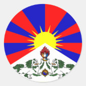 Tibet-Flagge Runder Aufkleber (Vorderseite)