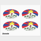 Tibet-Flaggenaufkleber Ovaler Aufkleber (Blatt)