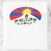 Tibet-Flaggenaufkleber Ovaler Aufkleber (Tasche)