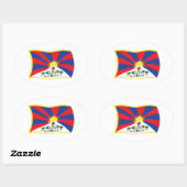 Tibet-Flaggenaufkleber Ovaler Aufkleber (Blatt)