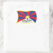 Tibet-Flaggenaufkleber Ovaler Aufkleber (Tasche)