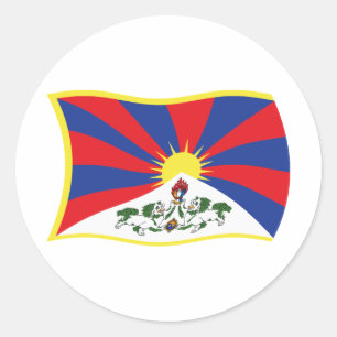 Tibet-Flaggenaufkleber Runder Aufkleber