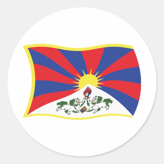 Tibet-Flaggenaufkleber Runder Aufkleber (Vorderseite)