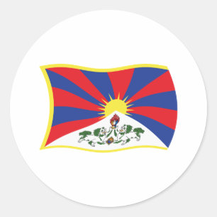 Tibet-Flaggenaufkleber Runder Aufkleber