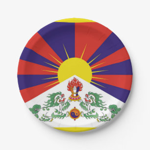 Tibet freie Flagge Pappteller