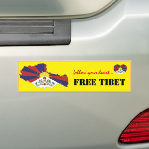 Tibet & Freies Tibet, Mitgefühl im Herzen / tibeti Autoaufkleber