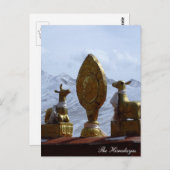 Tibet, Ganden Kloster Hirsche, die Dharma-Rad dreh Postkarte (Vorne/Hinten)